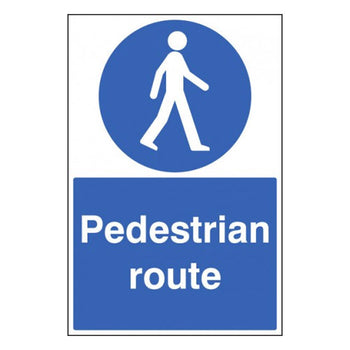 Pedestrian route floor sign